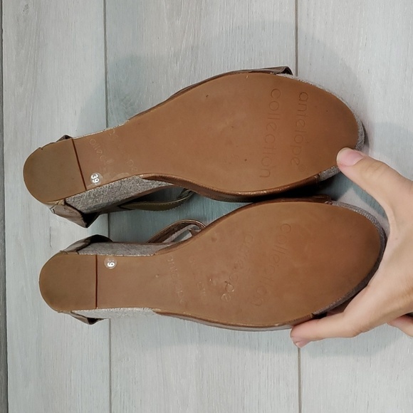 Anthropologie Antelope Karise  Ankle Leather Wedge Sandals Shoes sz 39/8 - Picture 10 of 12